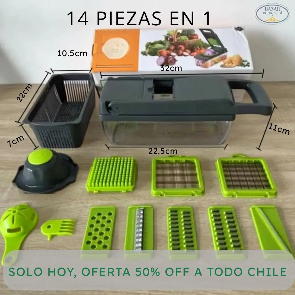 Picadora Multifuncional de Alimentos 14 en 1 Hero™ ⚡