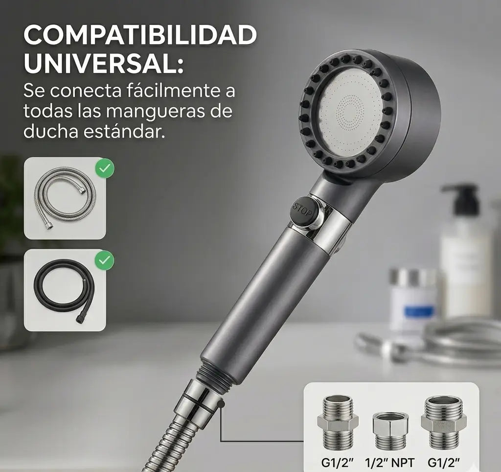 AQUAFORCE™ Cabezal de Ducha Alta Presión con Filtro Integrado